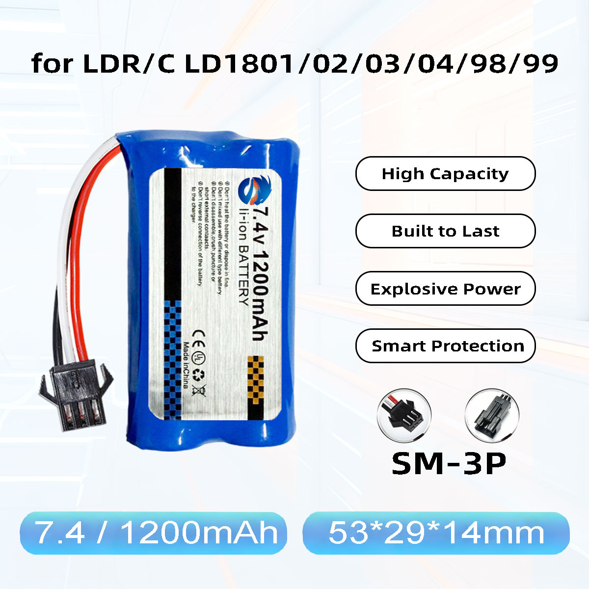 Hobby Zone Rc - Skymaker 2S Li-Ion Battery 7.4V 1200mAh