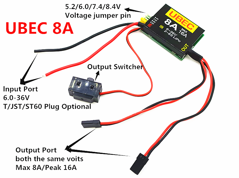 4S-6S 15-26v UBEC-8A BEC DUAL  - Hobby Queen Rc ulasan dan harga